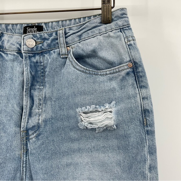 Simple Society Woman’s Super High Rise Baggy Blue Jeans Size 9/29 F4 - Picture 5 of 9
